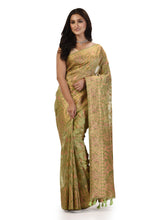 Kavvya Mint Green Soft & Lightweight Kora Organza Weaving Silk Saree - KAVVYA